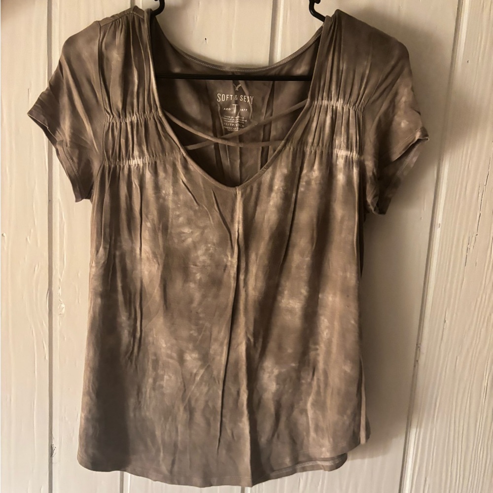 Soft & Sexy Brown Tie-Dye Tee